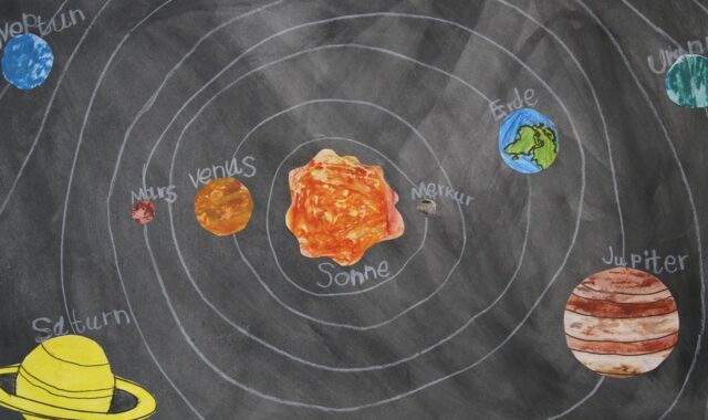 chalk drawing, celestial bodies, nature, school material, board, painted, layout, earth, venus, mars, saturn, jupiter, neptune, planet, sun, space, solar system, universe, orbit, planetary system, mercury, planets, astronautics, school, students, art lessons, teaching, fashion, school theme, science, to paint