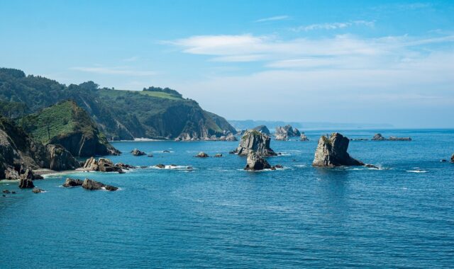 cliffs, costa, sea, ocean, water, cost line, landscape, nature, asturias