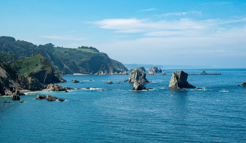 cliffs, costa, sea, ocean, water, cost line, landscape, nature, asturias