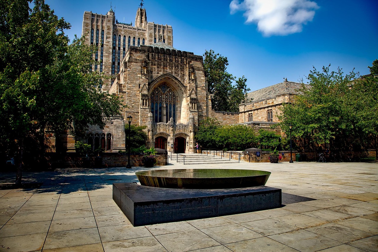 yale university, landscape, universities, schools, colleges, campus, nature, education, ivy league, buildings, architecture, landmarks, historic, hdr, exclusive, old, famous, new haven, connecticut, library, courtyard plaza, sky, clouds