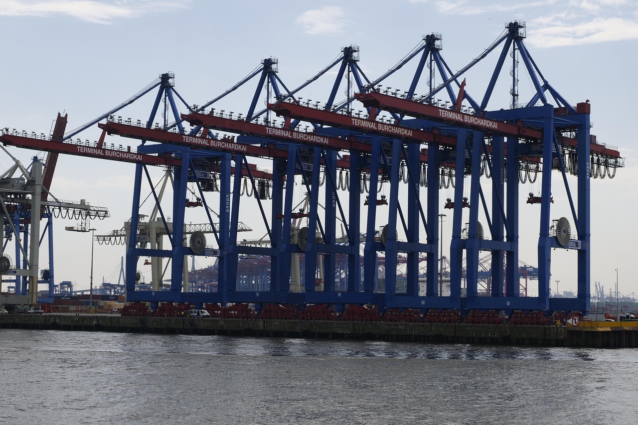 container bridge, container handling, port, container terminal, container transshipment point, hamburg, port facility, hamburg harbor, cargo handling, container bridge cargo, port handling, container terminal altenwerder
